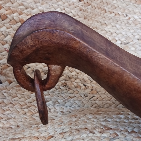 Vintage Hand Carved Wood Bowl, Fruit Bowl, Handmade Bowl one peace wood - Picture 5 of 8